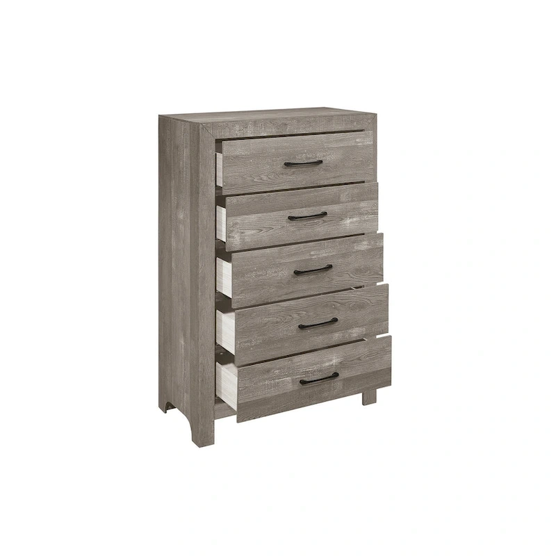 Tabina 3 Piece Gray Modern Panel Bedroom Set