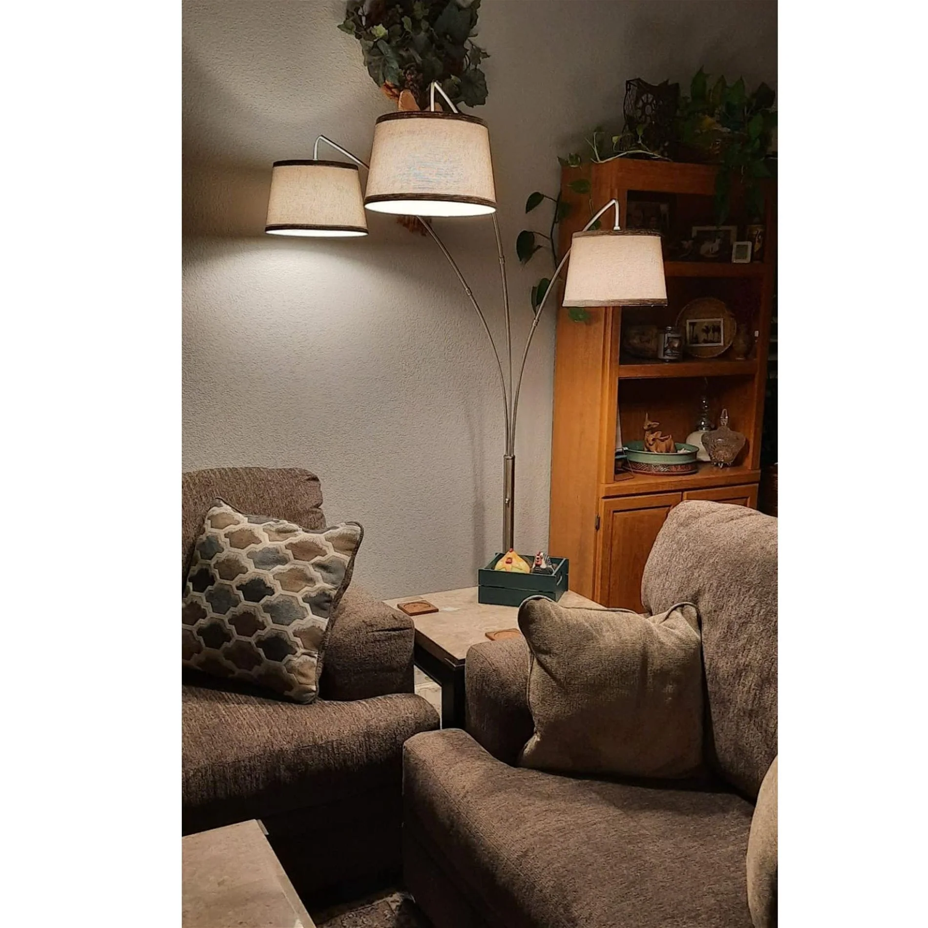 Akira 79 Modern 3-Light Arc Floor Lamp with 3-Way Switch