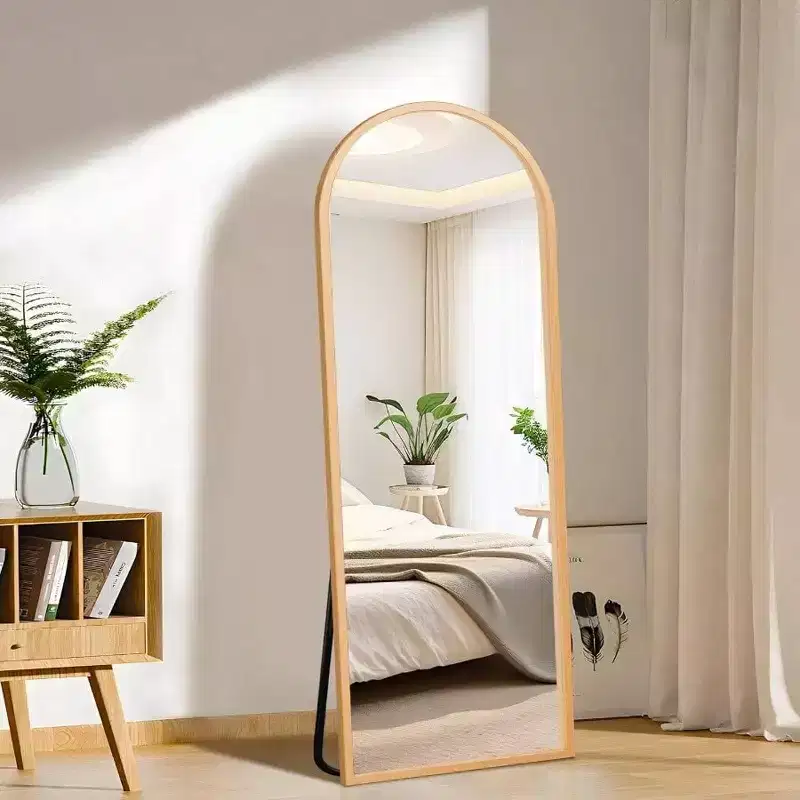 Silver Frame & Easy-Clean Glass Full Length Mirror for Bedroom Wall. Clear, Durable, and Stylish Home Decor