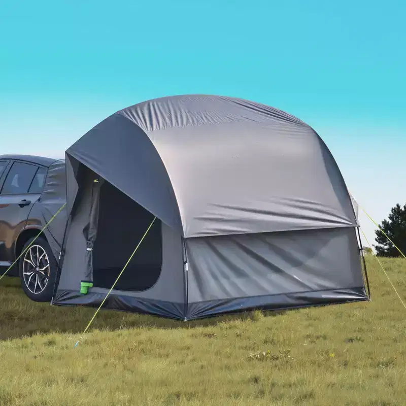 VEVOR SUV Tent for Camping, 8FT L x 8FT W, Waterproof PU2000mm Spacious Double Layer Design for 5-8 Person, SUV Camping Tent with Mesh Windows,Gray