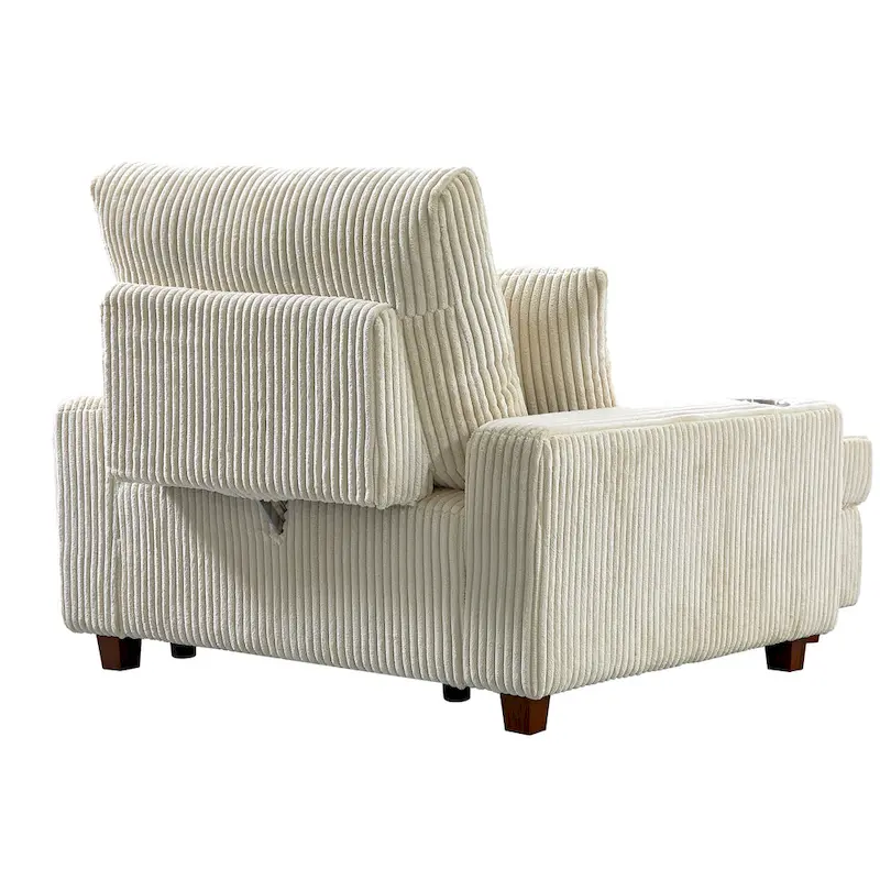 Upholstered Chaise Lounge with Adjustable Backrest Lounge Chair