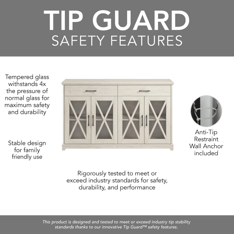 Lennox 60W Sideboard Buffet Cabinet with Hutch by Bush Furniture