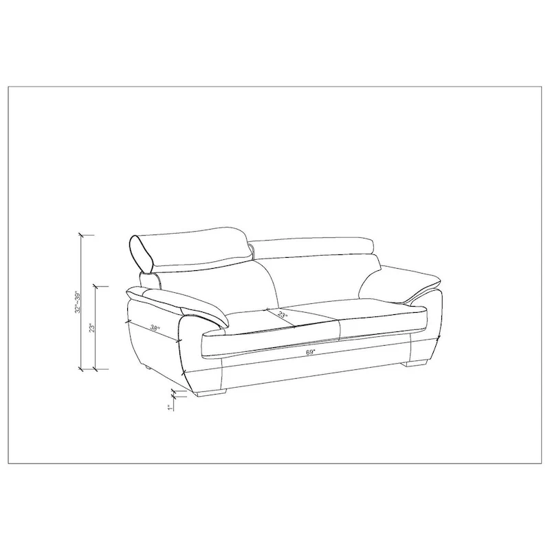 Genuine Leather Loveseat