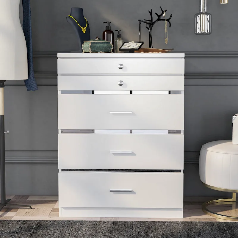 Mary Glam 5-Drawer Jewelry Armoire with Felt by