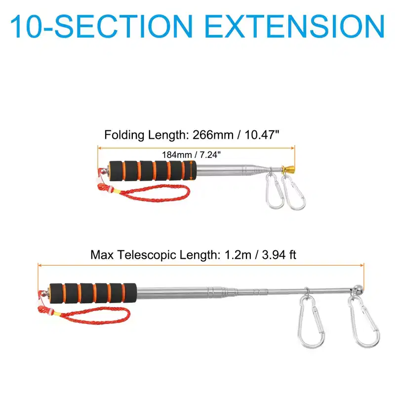 Unique Bargains Stainless Steel Non-slip Sponge Handle Anti-rust Wear-resistant Flag Pole 1 Pc