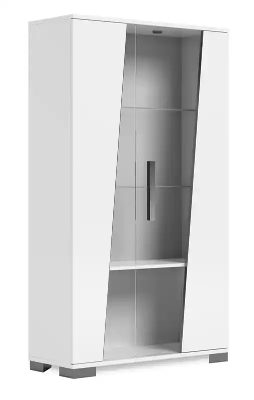 Raia Dining Curio with Storage & Glass Display Shelves - Made in Italy, Modern, 40W
