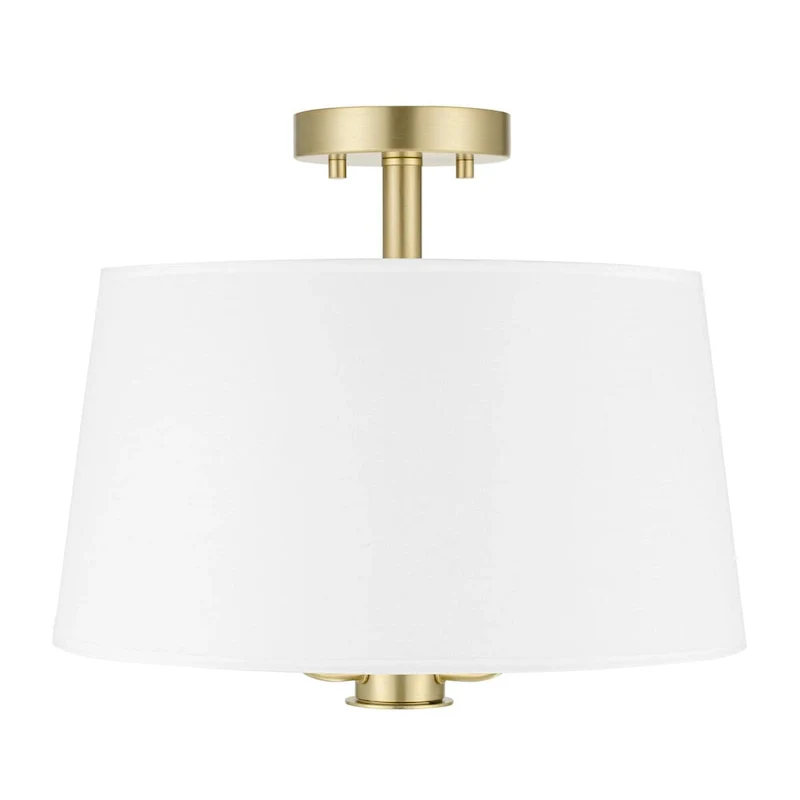 Prominence Home Billet Convertible Pendant/Semi-Flush with Fabric Shades