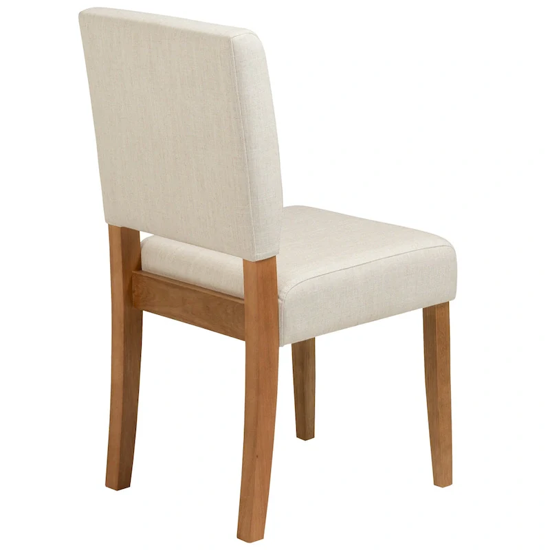 Upholstered Back Dining Chair with Wood Base Set of 2
