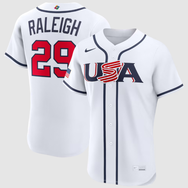 USA Baseball Cal Raleigh White 2026 World Baseball Classic Home Authentic Jersey