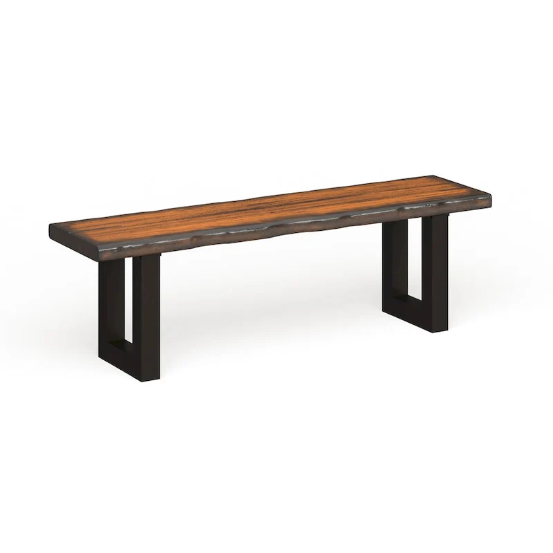 Divo Rustic Oak Solid Wood U-shaped Dining Bench by Furniture of America