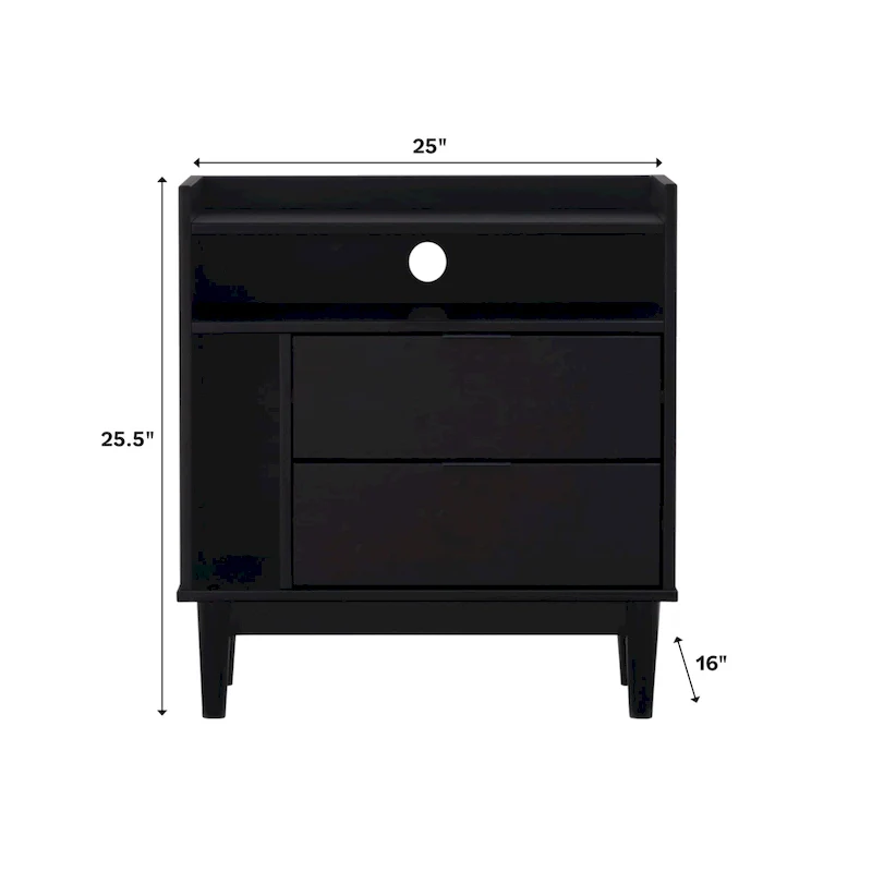 Middlebrook Modern Gallery Top Solid Wood Nightstand