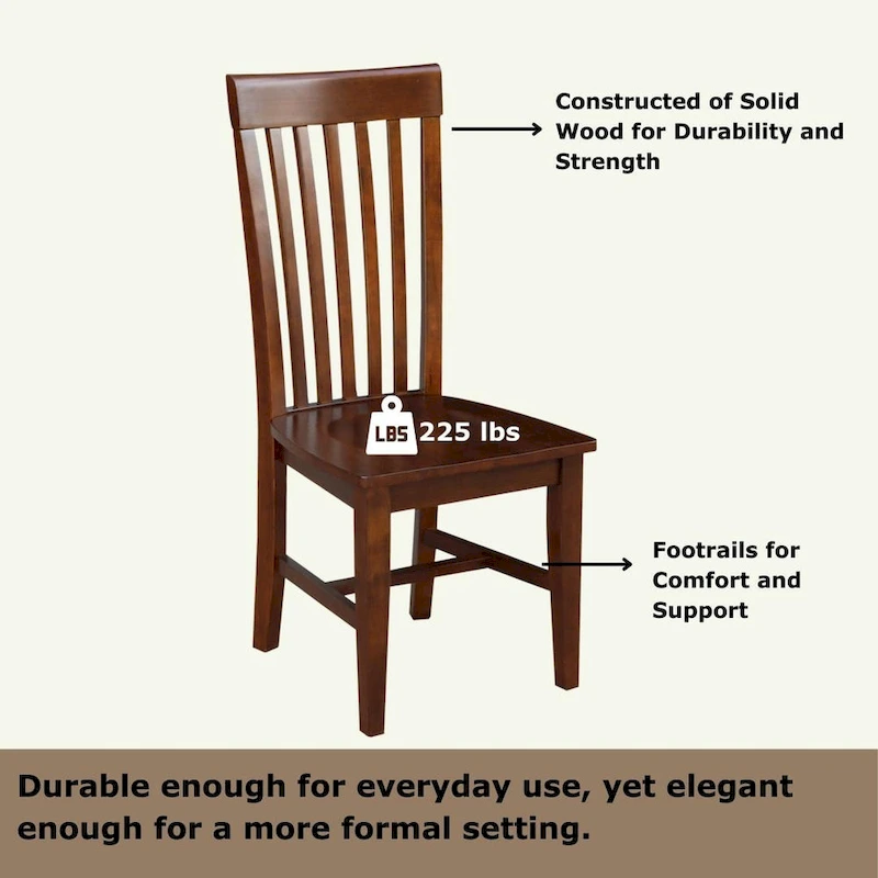 International Concepts Solid Wood Cosmo Tall Mission Chairs, Set of 2