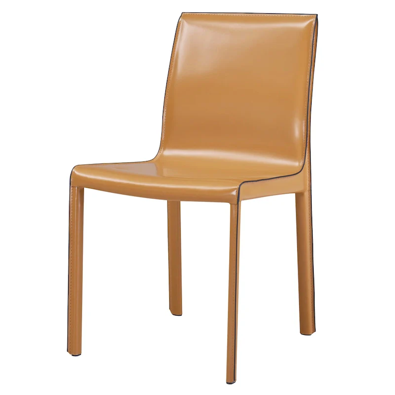 Recycled Leather Dining Chair, Set of 2 – Chestnut / Night Shade / Vanilla / Anthracite / Cordovan