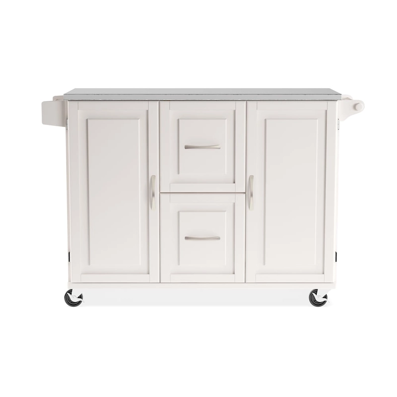 Homestyles Dolly Madison Wood Kitchen Cart with Stainless Steel Top
