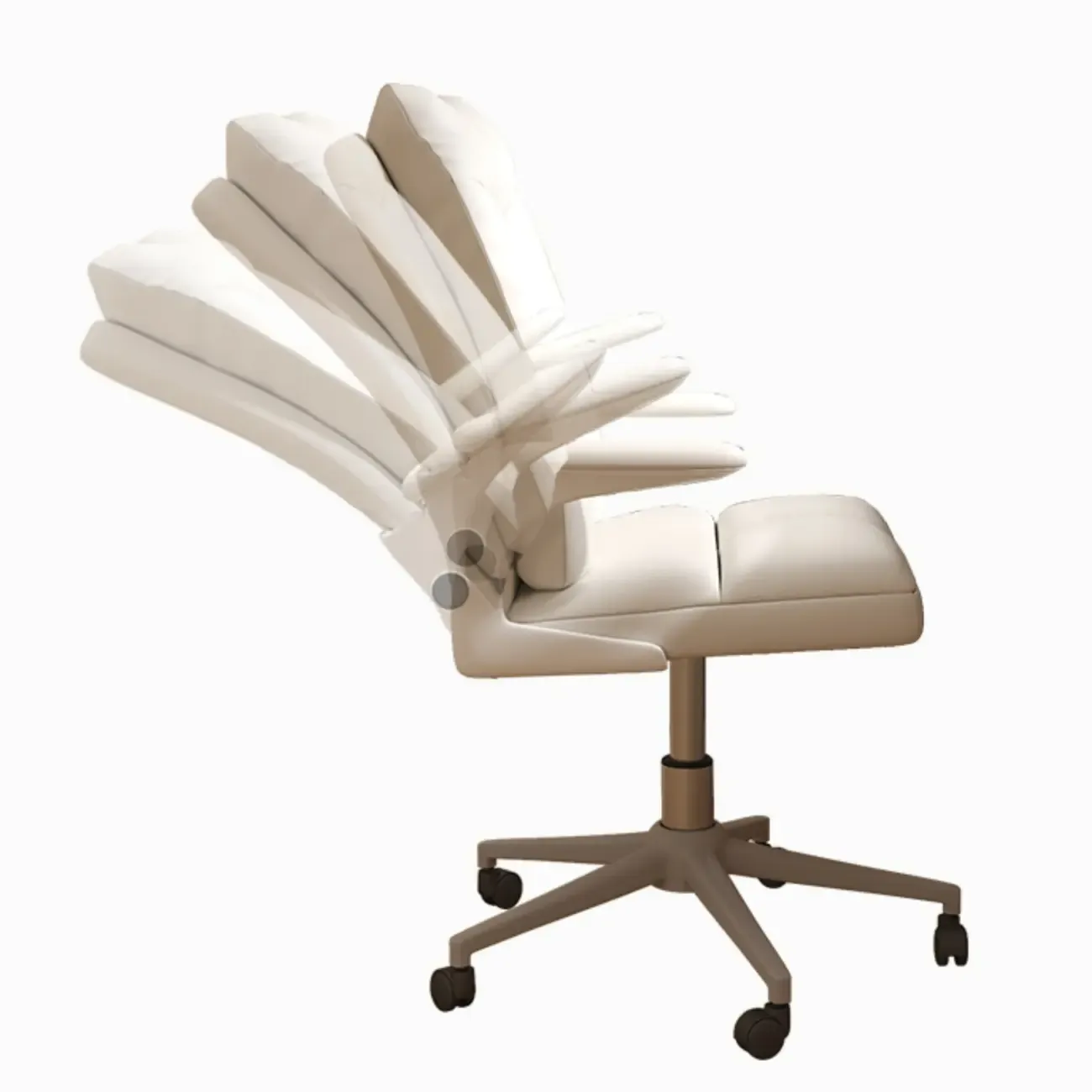 Modern White Fabric Upholstered Adjustable Swivel Office Chair