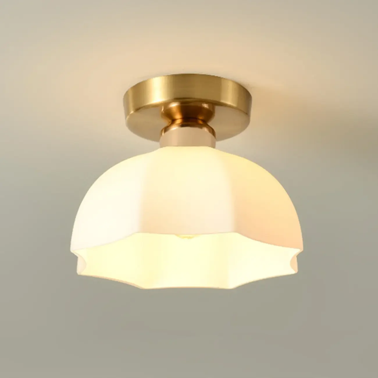 Modern Hallway Metal Rhombus Semi Flush Ceiling Light