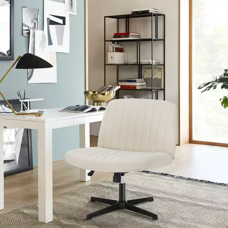 JIONJOY Fabric Adjustable Height Ergonomic Task Chair with Criss Cross Chair Legged