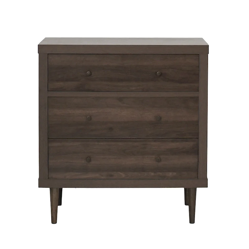 Walnut / Walnut+White / Gray Maple Mid-Century Modern 3-Drawer Chest – Single