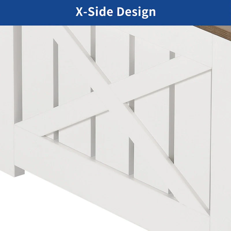 Square Lift Top Coffee Table - White & Gray Wood