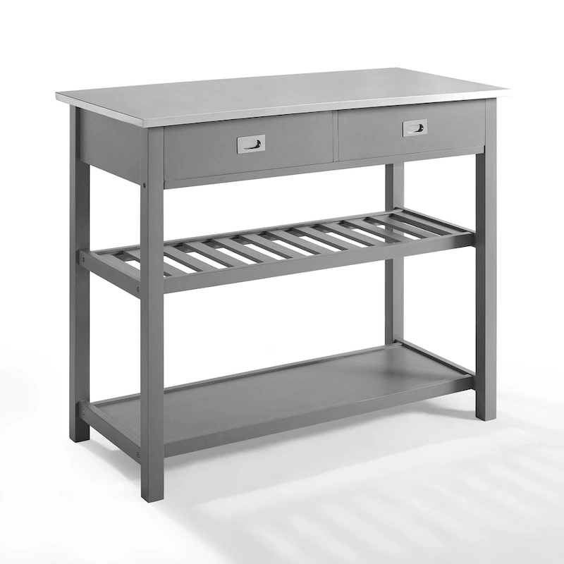 Chloe Stainless Steel Top Kitchen Island/Cart - 37H x 42W x 20D