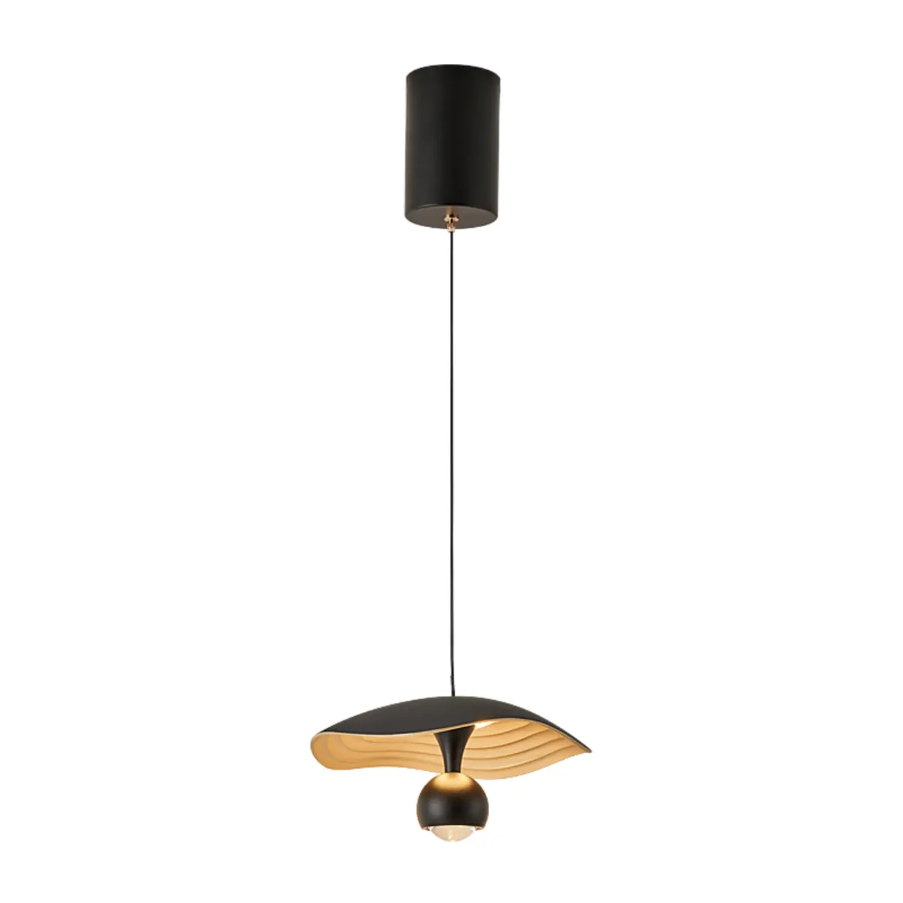 Modern Black 2-Light Pendant Light Fixture Adjustable Height
