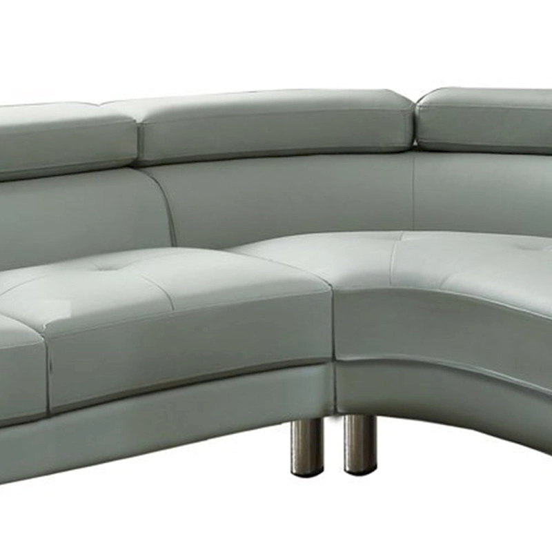 Faux Leather 2 Piece Sectional In Gray