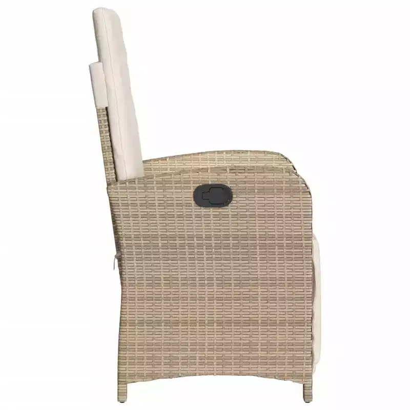 vidaXL 3 Piece Bistro Set with Cushions Black Poly Rattan