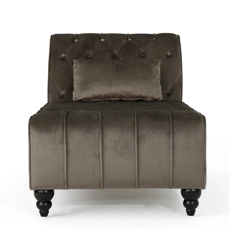 Rubie Modern Glam Tufted Velvet Chaise Lounge by Christopher Knight Home