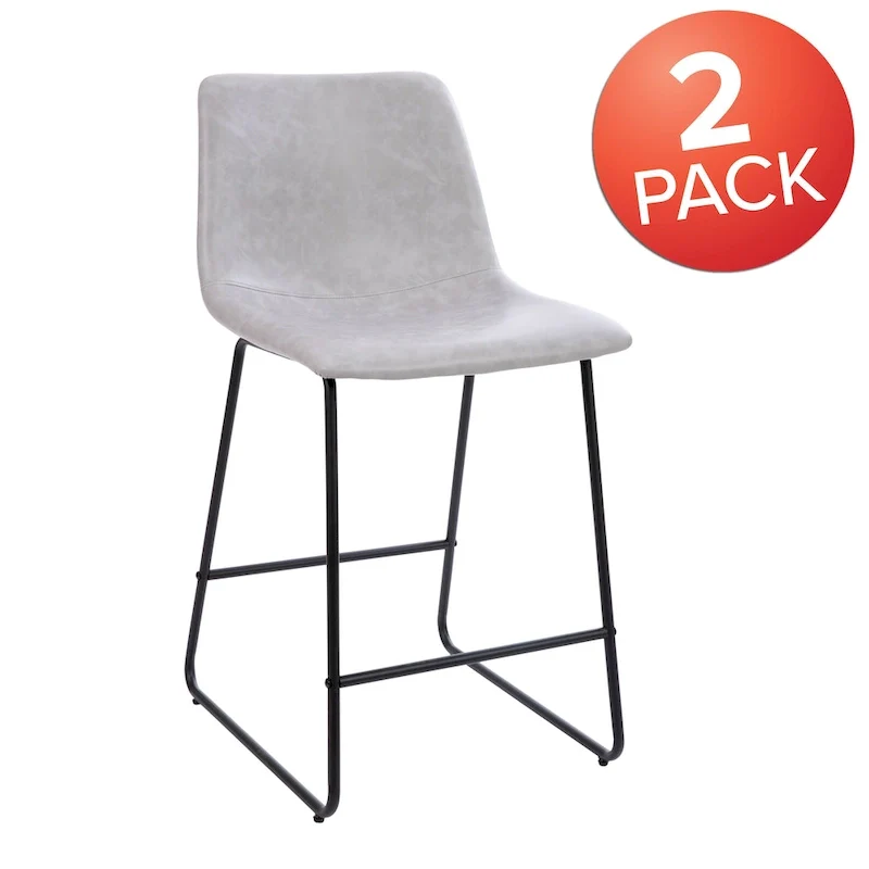 Upholstered Counter Height Modern Dining Stools (Set of 2)
