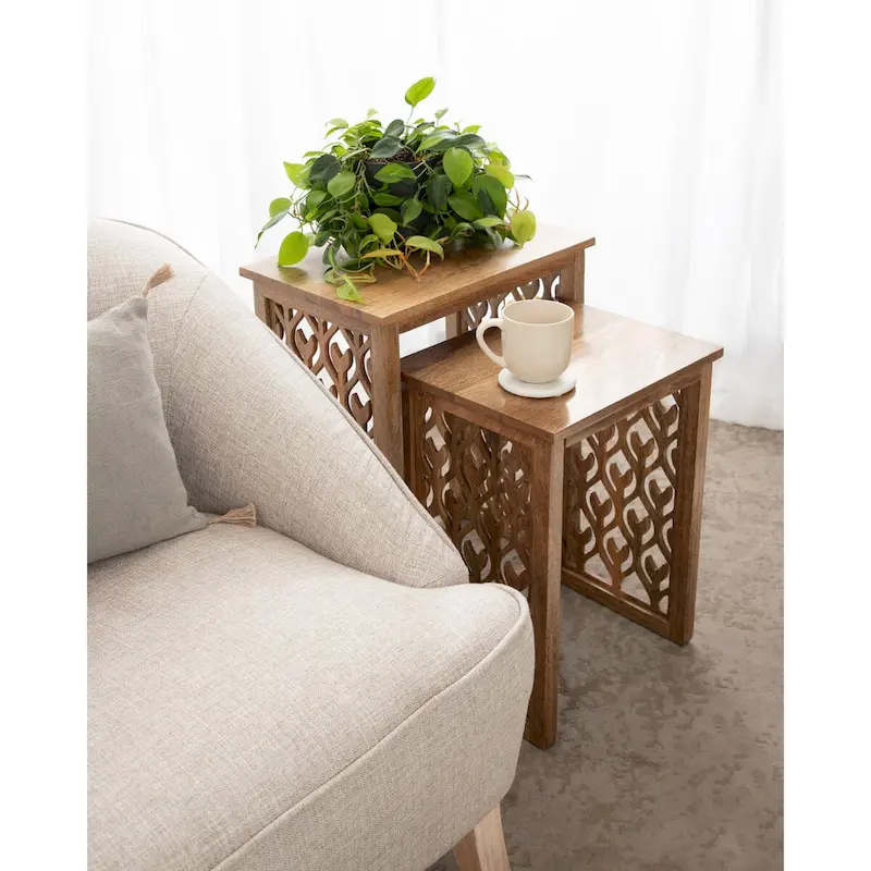 Kate and Laurel Karni Wooden Nesting Tables - 2 Piece