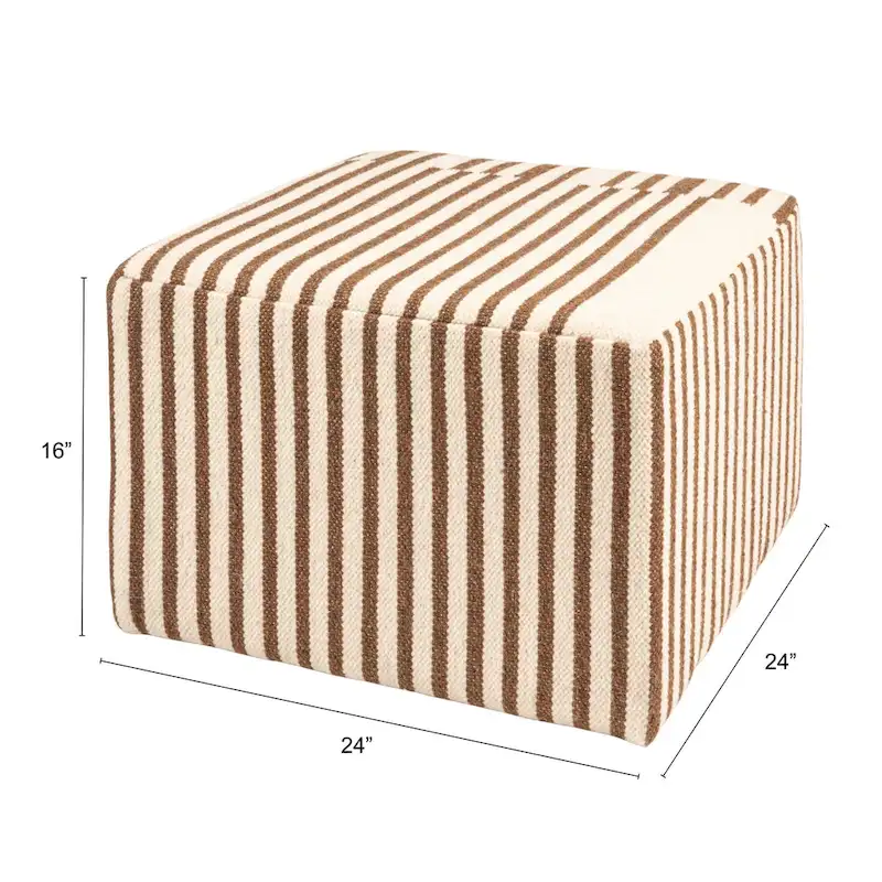 Wool Kilim Upholstered Coffee Table Ottoman