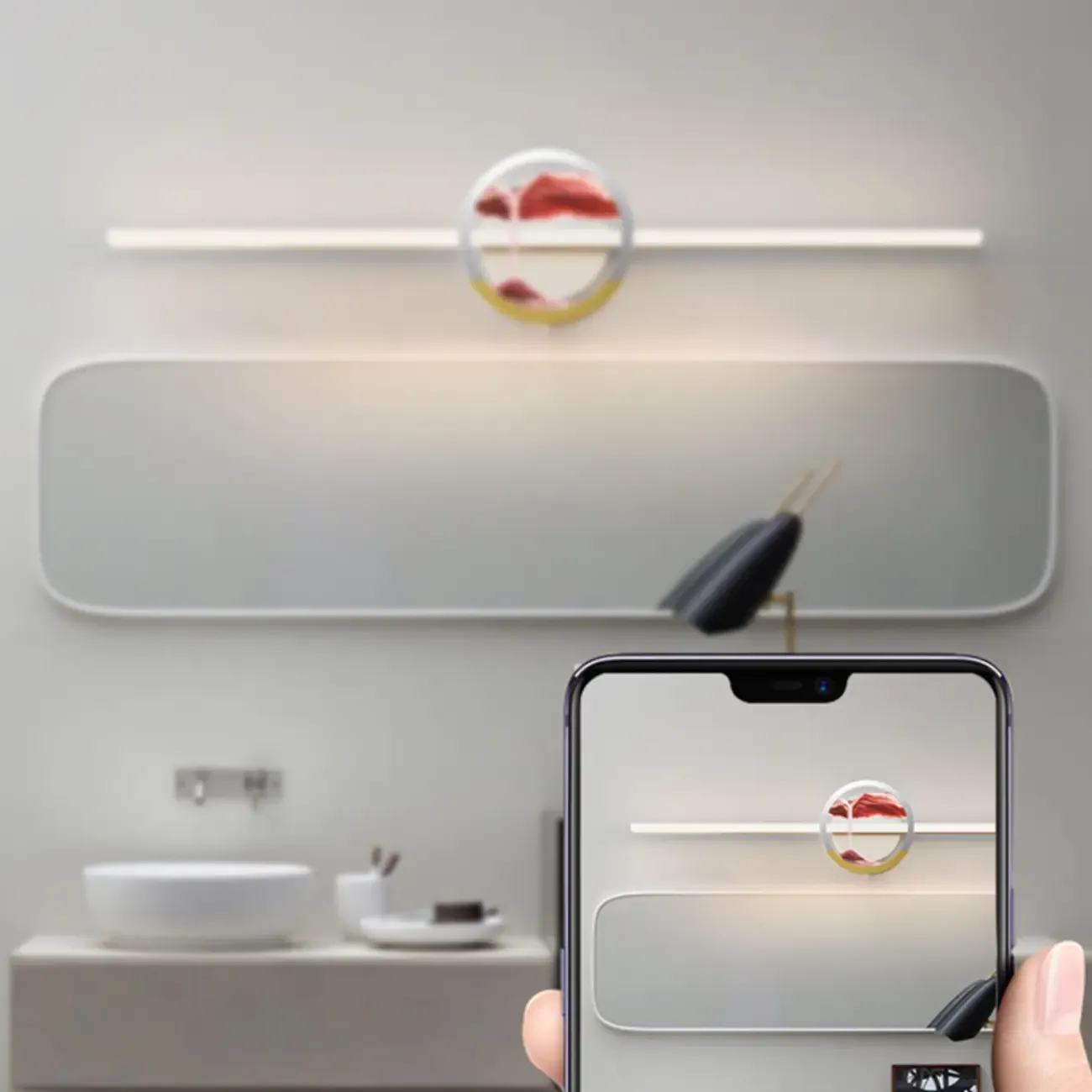 Dimmable Glass Bathroom Vanity Light with Integrated LED