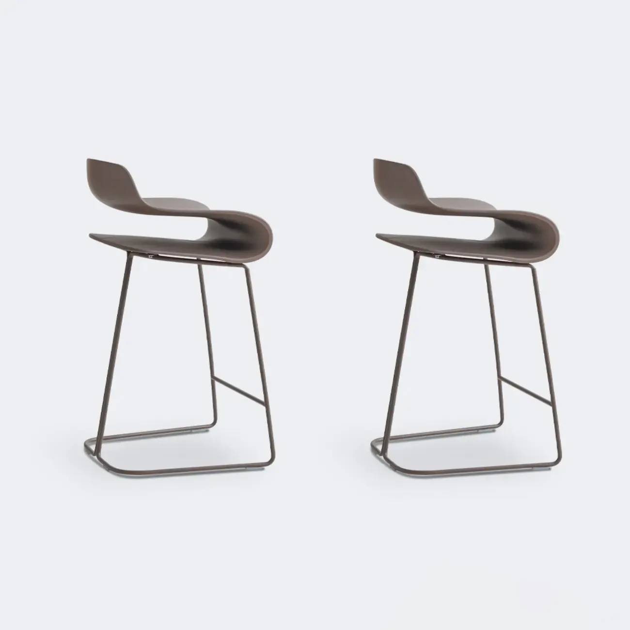 Industrial Plastic Steel Frame Low Back Armless Bar Stool