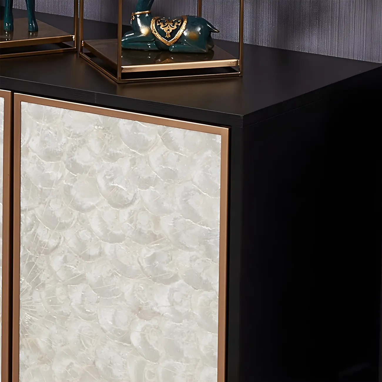 Modern Wooden Sideboard in Silver with Cabinets