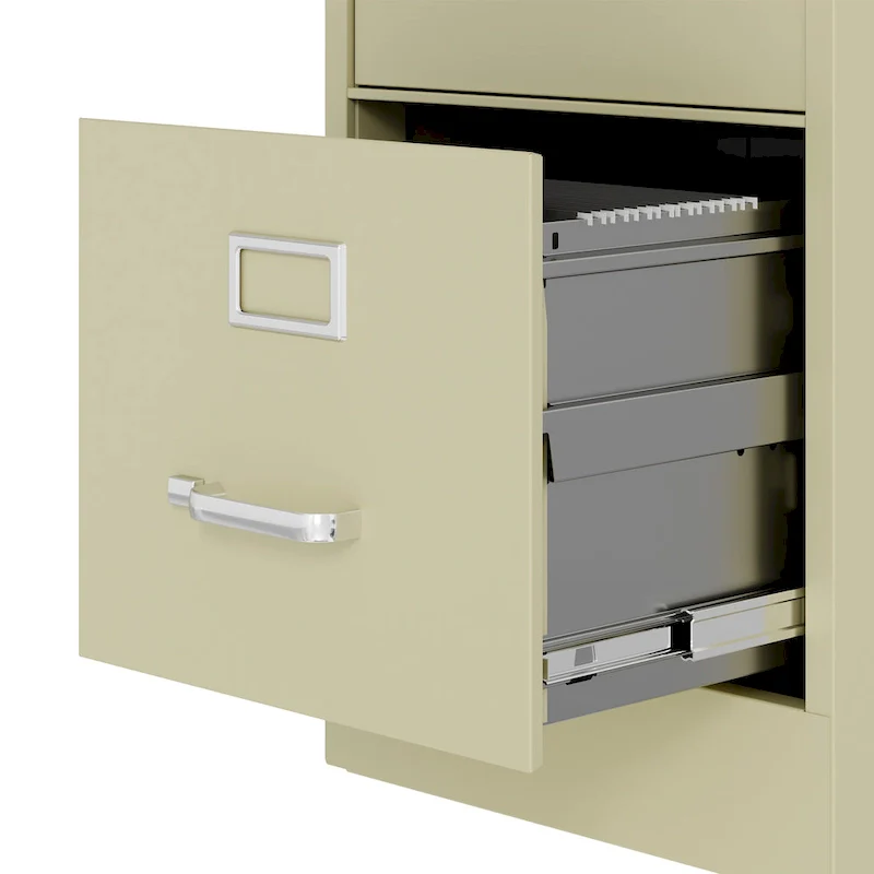 Vertical File Cabinet with Lock - Grey/Beige/Black, 3-Drawer
