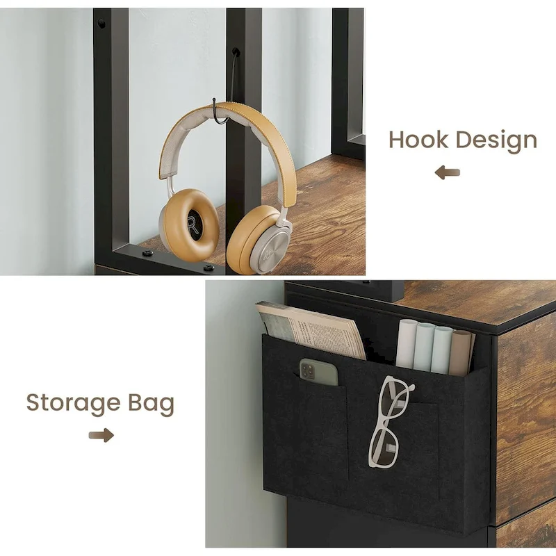 File Cabinet 2 Drawer Lock Filing Cabinet Printer Stand Bookshelves