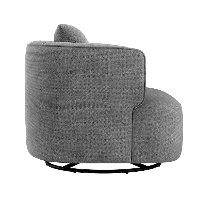 LUE BONA 2 Set Swivel Accent Armchair Fabric Blend, Modern Barrel Living Room Sofa Chair - 32.7  W x 32.7  D x 26.8  H
