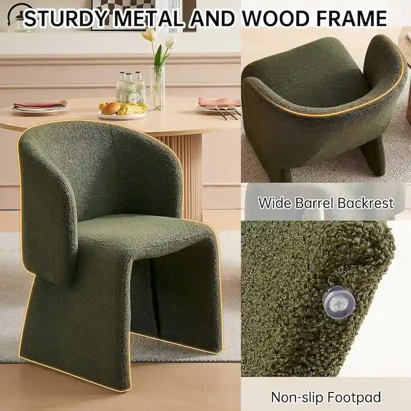 Barrel Dining Sofa Chairs Upholstered-Fully Wrapped