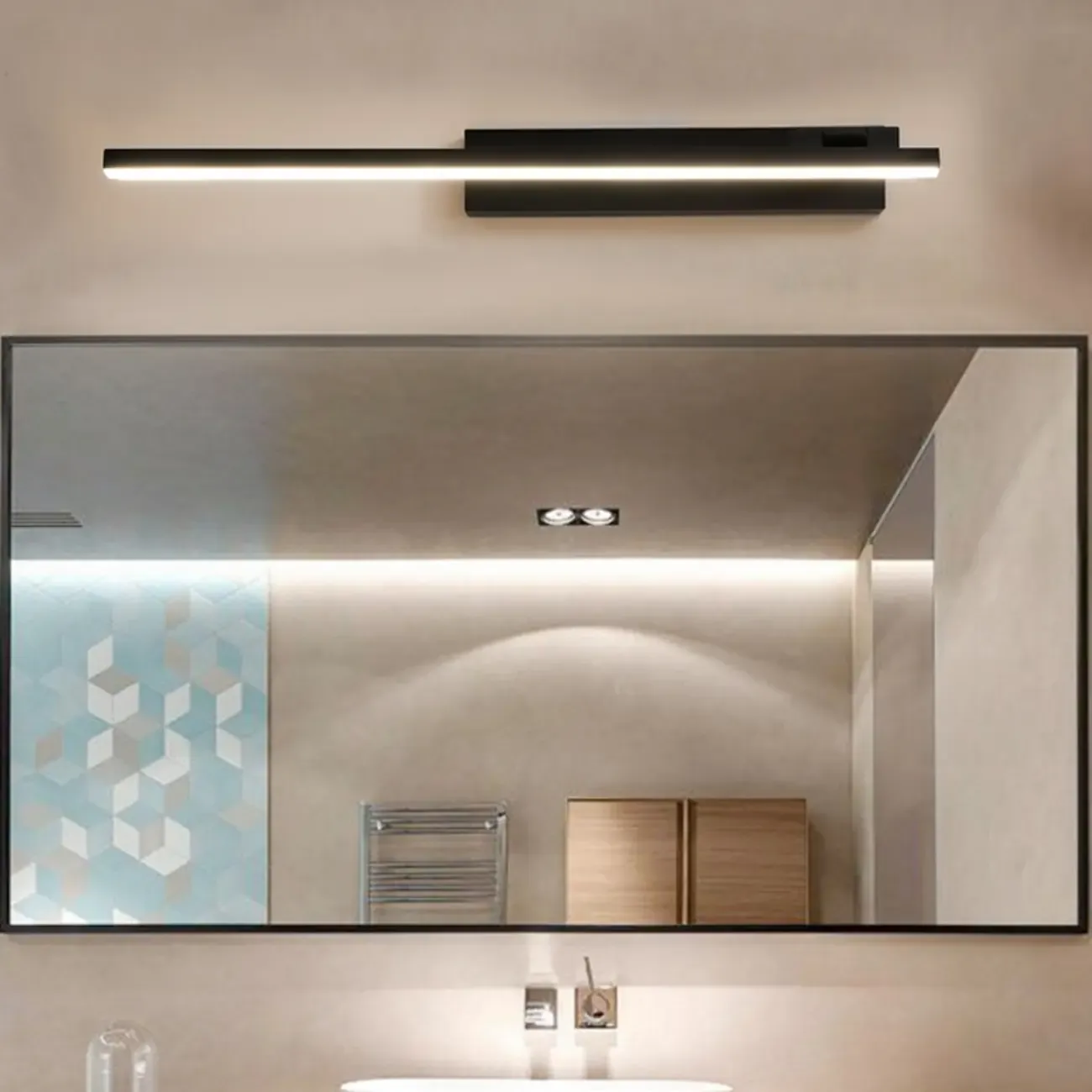 31.5 Simplistic Black Linear Strip Bathroom Vanity Lights