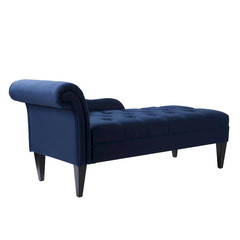 Jet Black / Beige / White / Blue / Yellow / Brown Mid-Century Tufted Chaise Lounge – Single