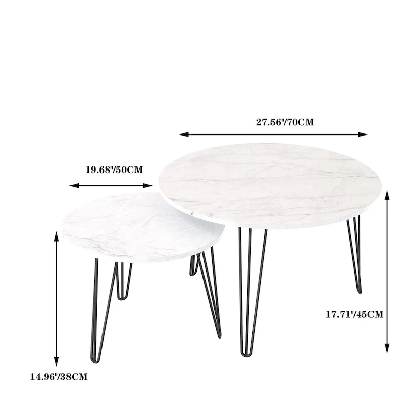27.56 Round Nesting Coffee Table Set of 2