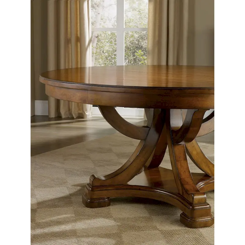 Tynecastle Round Pedestal Dining Table with One 18 Leaf - 60x30x60