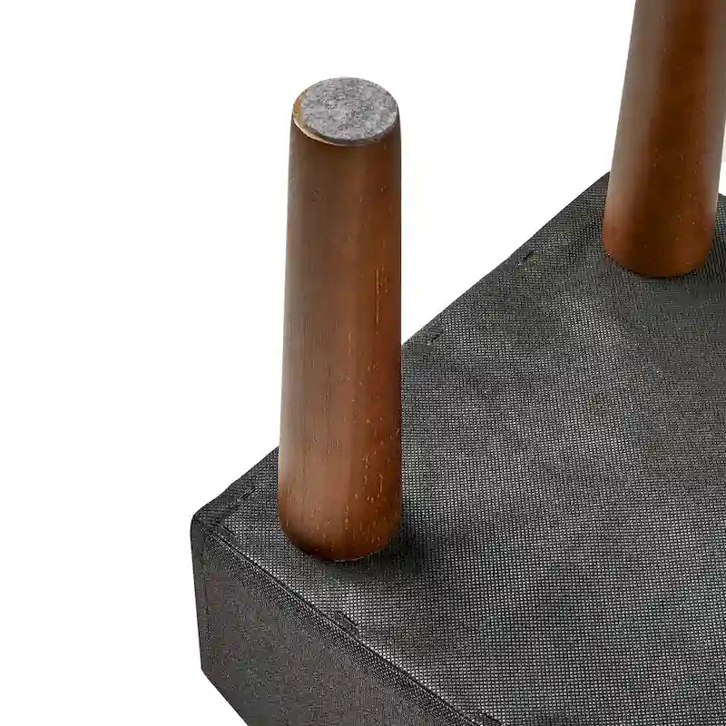 2 Pcs Small Foot Stool Ottoman, Linen Ottoman Foot Rest with Legs, Rectangle Upholstered Footrest