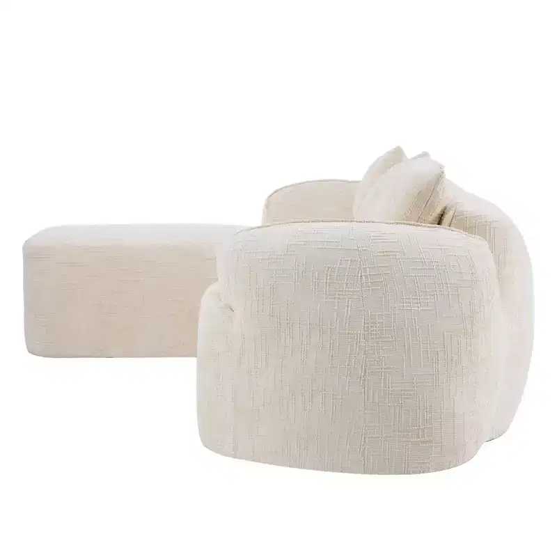 EHMKNP 101 L-Shaped Sectional Sofa with Curved Chaise  Modular Chenille Cloud Couch, No Assembly Required