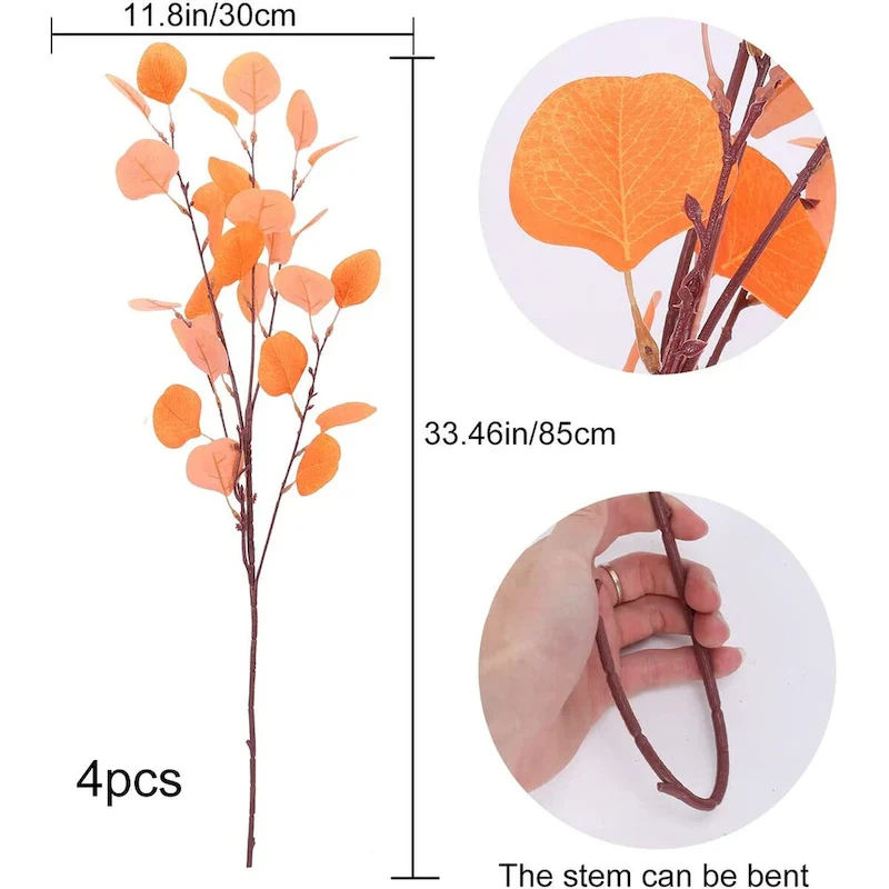 Artificial Orange Fake Fall Flowers for Home Wedding Floral