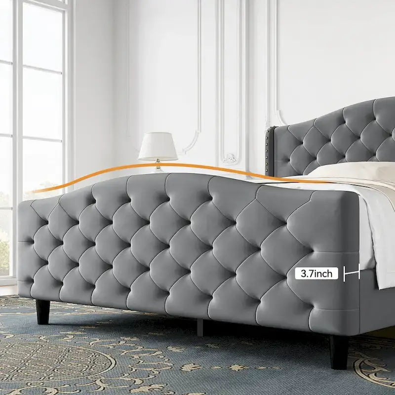 Queen Bed Frame with Headboard and Footboard