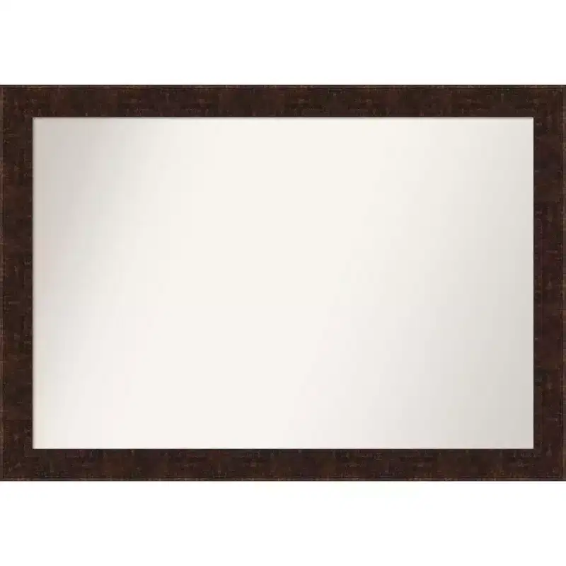 40" x 28" Non-Beveled William Mottled Bronze Narrow Wall Mirror - Amanti Art