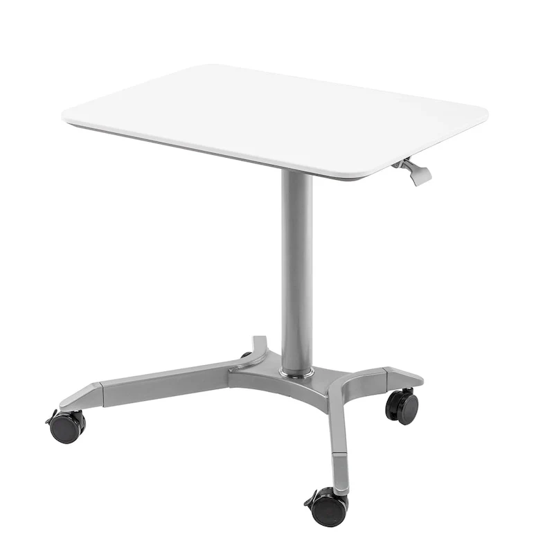 Espresso / White Pneumatic Sit-Stand Mobile Desk, Single User