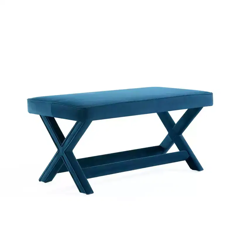 Manhattan Comfort Abigail Velvet Upholstered Double Ottoman
