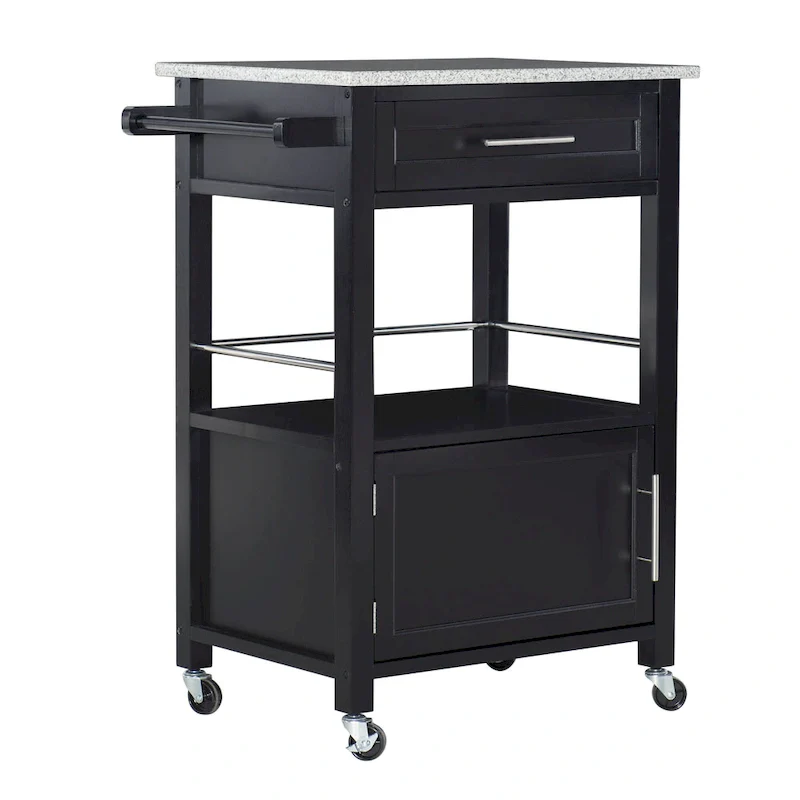 Mobile Kitchen Cart with Granite Top